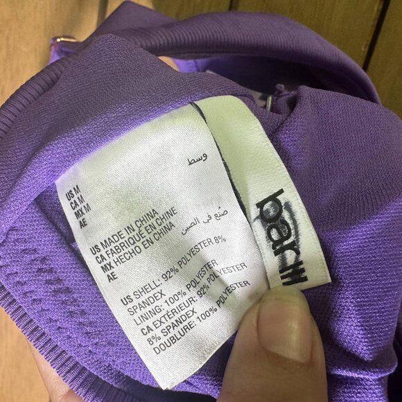 Bar III Purple Micro Rib One-Shoulder Cutout One-Piece Swimsuit Size Medium - Picture 10 of 10